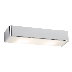 RODAN kinkiet duży chrom 2xE27 klosz szkło mleczne 40cm