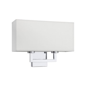 HOTELL kinkiet chrom abażur prostokątny krem 2xE27