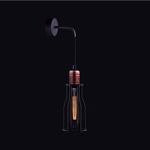 WORKSHOP (A) lampa ścienna loftowa 1xE27 czarna z dodatkiem miedzi