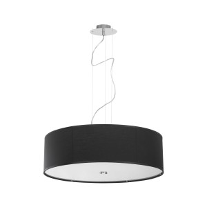 VIVIANE lampa wisząca abażur czarny 63cm 3xE27 wykończenie chrom