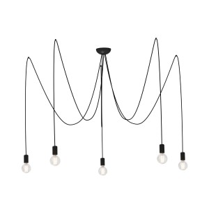 SPIDER  lampa wisząca pająk 5xE27 czarna