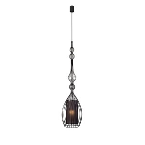 ABI  L lampa wisząca druciana 22cm czarna abażur czarny