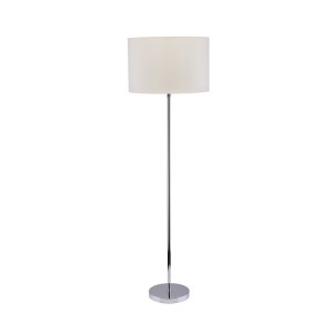 HOTEL lampa podłogowa chrom abażur krem 47cm E27