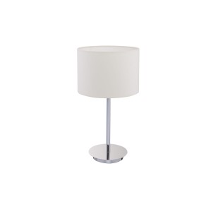 HOTEL lampa stolikowa chrom abażur krem 23cm E27
