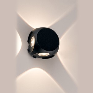 PATRAS LED kinkiet zewnętrzny czarny światło dekoracyjne na cztery strony podświetlenie elewacji LED 4x1W 3000K