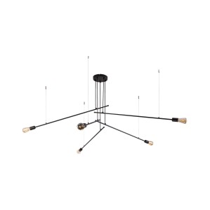 PILE lampa wisząca 5xE27 czarna