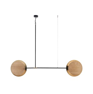 MINIMAL lampa wisząca drewno dąb 2XE27