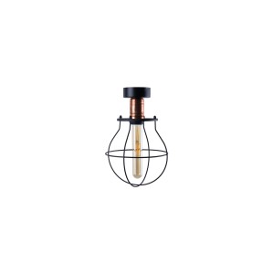MANUFACTURE  lampa sufitowa loftowa 1xE27 czarna z dodatkiem miedzi