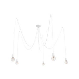 SPIDER lampa wisząca pająk 5xE27 biała