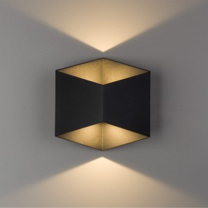 TRIANGLES LED 2x5W lampa elewacyjna 3D z efektem świetlnym trójkątów czarny
