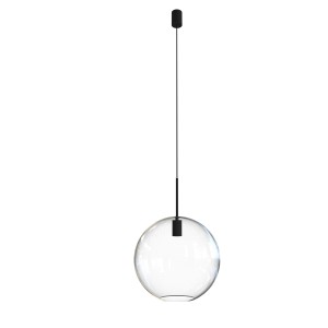 SPHERE XL lampa wisząca szklana kula przezroczysta 35cm wykończenie czarne