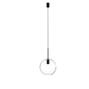 SPHERE L lampa wisząca szklana kula przezroczysta 25cm wykończenie czarne