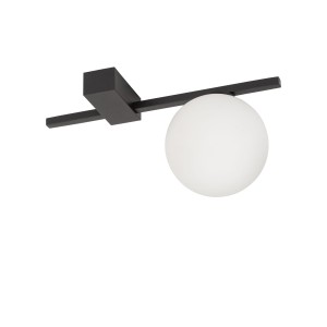 PIK lampa sufitowa 1xG9 mleczna kula szklana wykończenie czarne
