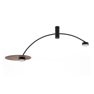 HEFT lampa sufitowa czarna ciemne drewno 2xGX53
