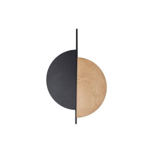 SUNSET NATURAL B lampa ścienna czarna naturalne drewno