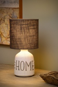 COSBY lampa stolikowa ceramiczna biała z grafitowym abażurem fi 16,5cm 1xE14