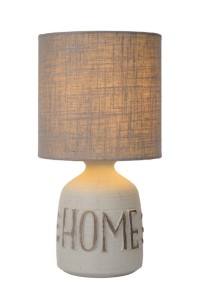 COSBY lampa stolikowa ceramiczna szara z szarym abażurem fi 16,5cm 1xE14