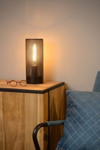 BELI lampa nocna metalowa perforowana tuba w kolorze czarnym 1xE27