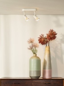 JASTER-LED 2x5W 2700K reflektorki białe na listwie ścienno-sufitowe żarówki w komplecie