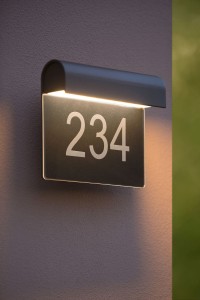 THESI 27881/06/30 kinkiet z numerem domu  LED 8W 3000K czarny IP54