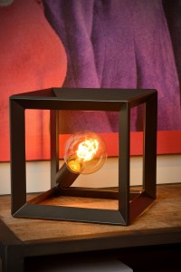 THOR lampa stołowa klatka loftowa 1xE27 szare żelazo