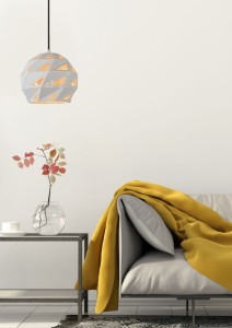MALUNGA lampa wisząca geometryczna biała kula z prześwitami 1xE27