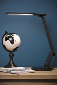 PRACTICO 24657/10/30 lampa biurkowa czarna LED 10W 2700K-6500K DIM z portem USB ściemniacz dotykowy