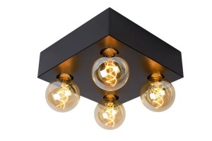 SURTUS lampa sufitowa czarna 4xE27 w stylu vintage