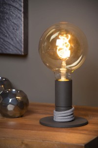 MARIT lampa stołowa vintage czarna podstawa z oprawką E27 bez żarówki