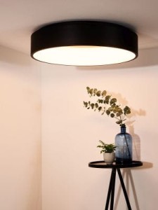 TALOWE nowoczesny czarny plafon LED 42W 3000K fi 60cm oprawa przystosowana do ściemniania