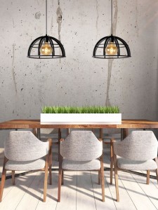 DIKRA lampa nad stół loft czarny metal 2xE27