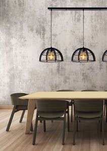 DIKRA lampa nad stół loft czarny metal 3xE27