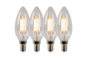 Żarówka LED C35 4W E14 2700K ściemnialna świeczka 4szt w komplecie