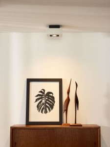 XIRAX lampa sufitowa LED 1x5W GU10 2200K/3000K LED Dim to warm biało-czarna regulowana