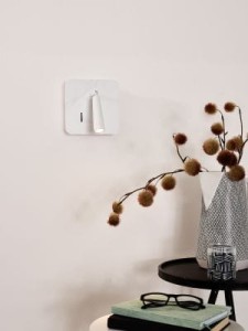 OREGON kinkiet LED 4W USB biały marmur imitacja