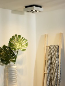 XIRAX lampa sufitowa LED 4x5W GU10 2200K/3000K LED Dim to warm biało-czarna regulowana 