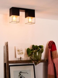 RIXT lampa sufitowa 2XE27 czarno-złota