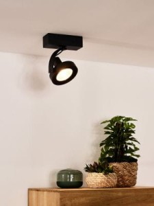 DORIAN spot ścienny sufitowy LED 1x12W 3000K czarny regulowany żarówka LED ES111 GU10 ściemnialna w komplecie