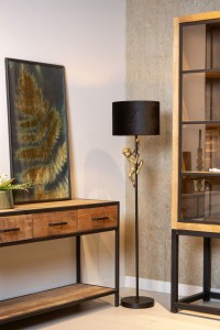 EXTRAVAGANZA 10702/81/30 CHIMP lampa stojąca szympans 1xE27 złota małpka wspinająca  się po podstawie lampy