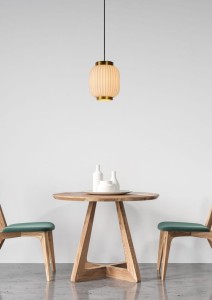 GOSSE 13435/01/31 lampa wisząca czarno-złota z porcelanowym białym kloszem fi 19,5cm 1xE27 