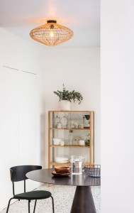 MAGALI plafon z naturalnego rattanu fi 56cm 1xE27 wykończenie czarne