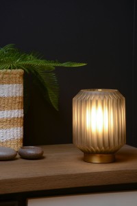 SUENO 45595/01/51 lampa nocna szklana szaro-złota 1xE14