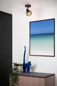 MAREN lampa regulowana z kloszem z czarnej siatki 1xE14 wykończenie czarne montaż na ścianie lub suficie