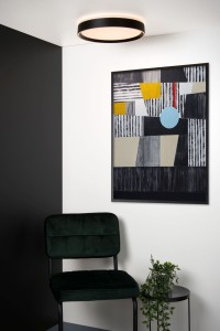 NURIA czarny plafon LED 24W 2700K fi 40cm 3 StepDim