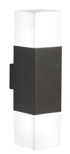 HUDSON 220060242 kinkiet dwustronny antracyt klosz biały LED 2x4W E14 3000K IP44