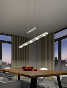 LACAL 379190707  lampa wisząca z nikiel mat długa LED 7x4W CCT z płynną regulacją wysokości światło góra dół dotykowe sterowanie