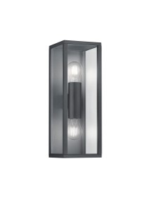 GARONNE 201860242 kinkiet zewnętrzny podwójny antracyt klosz szklany 2xE27 IP44