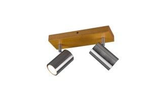 MARLEY 812400207 listwa drewniana z regulowanymi tubkami nikiel mat  2xGU10