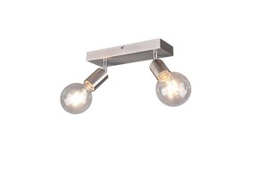 VANNES lampa ścienna sufitowa nikiel mat 2xE27 regulowana