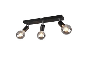 VANNES lampa ścienna sufitowa czarna listwa 3xE27 regulowana